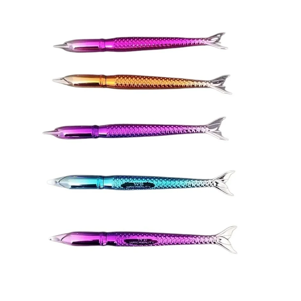 Mermaid Eyeliner Pen Waterproof Liquid Eyeliner Tip Brush Jet‎ Black Eyeliner